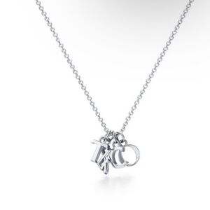 Tiffany & Co Sterling Silver Blue Dangle Love Pendant 18 - 20 inches